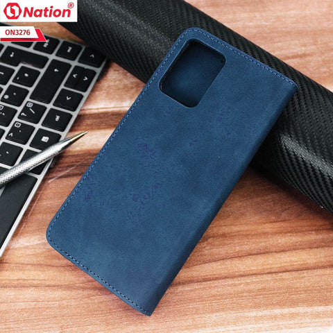 Vivo Y21 Cover - Blue - ONation Business Flip Series - Premium Magnetic Leather Wallet Flip book Card Slots Soft Case