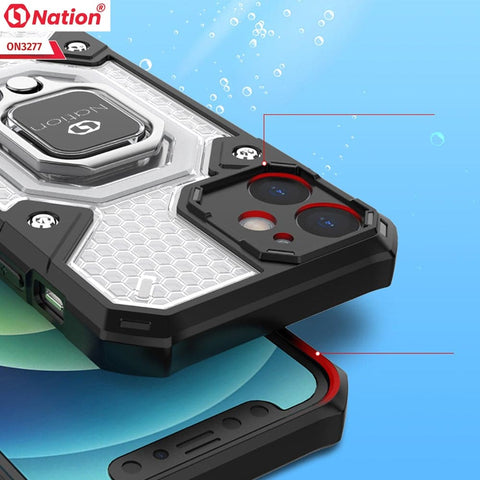 Samsung Galaxy S21 Plus 5G Cover - Blue - ONation BIBERCAS Series - Honeycomb Shockproof Space Capsule With Magnetic Ring Holder Soft Case