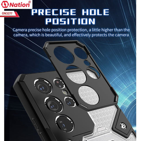 iPhone XS / X Cover - White - ONation BIBERCAS Series - Honeycomb Shockproof Space Capsule With Magnetic Ring Holder Soft Case