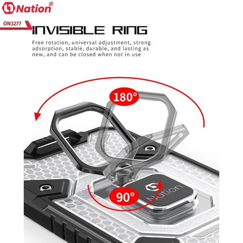 Xiaomi Redmi Note 10S Cover - Purple - ONation BIBERCAS Series - Honeycomb Shockproof Space Capsule With Magnetic Ring Holder Soft Case