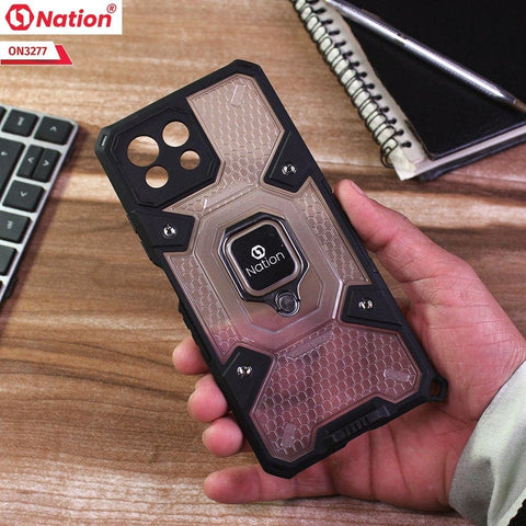 Xiaomi Mi 11 Lite Cover - White - ONation BIBERCAS Series - Honeycomb Shockproof Space Capsule With Magnetic Ring Holder Soft Case