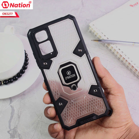Xiaomi Redmi Note 11S Cover - White - ONation BIBERCAS Series - Honeycomb Shockproof Space Capsule With Magnetic Ring Holder Soft Case