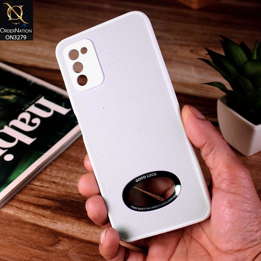 Samsung Galaxy A03s Cover - Gray - New Leather Texture Soft border With Logo Hole Hard Shell Camera Protection Case