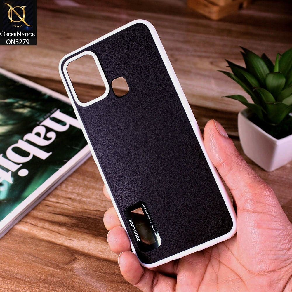 Infinix Hot 10 Play Cover - Black - New Leather Texture Soft border With Logo Hole Hard Shell Camera Protection Case