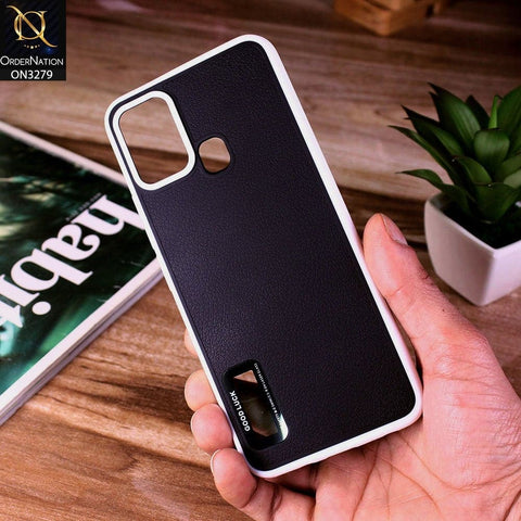 Infinix Hot 10 Play Cover - Black - New Leather Texture Soft border With Logo Hole Hard Shell Camera Protection Case