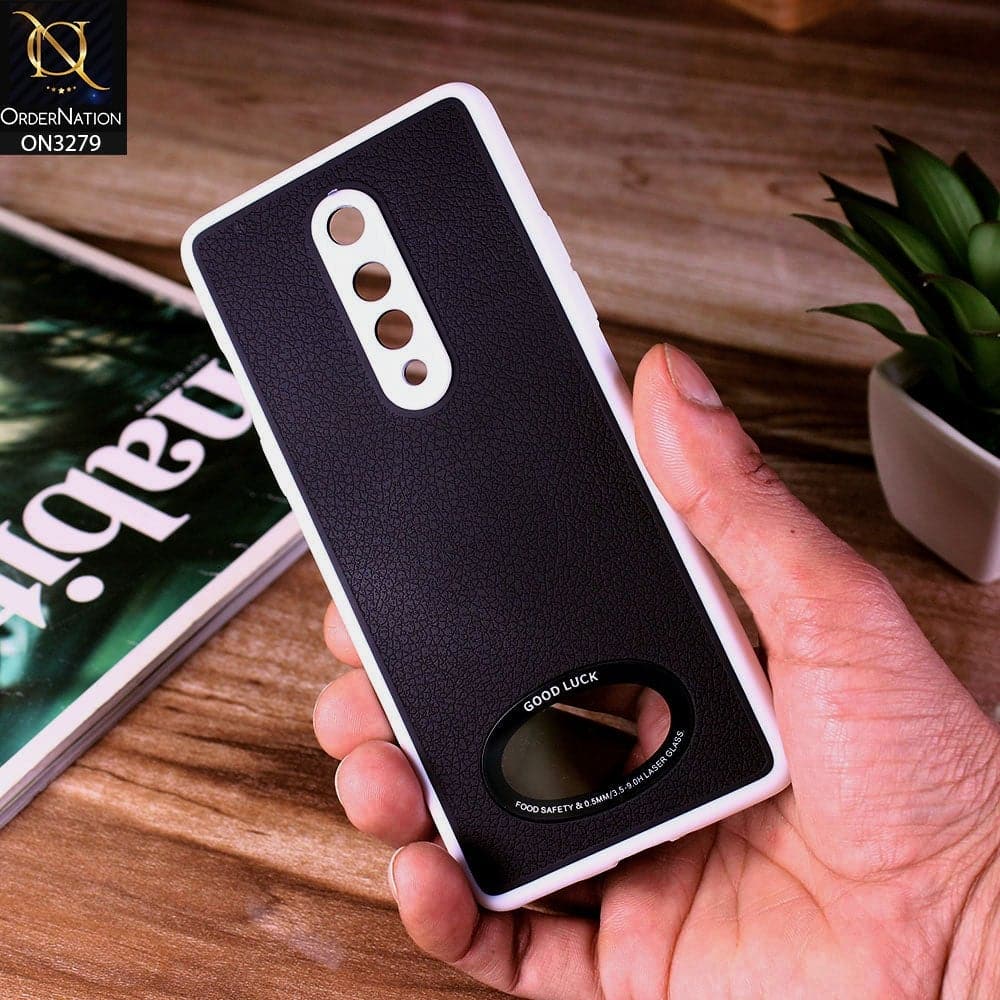 OnePlus 8 4G Cover - Black - New Leather Texture Soft border With Logo Hole Hard Shell Camera Protection Case