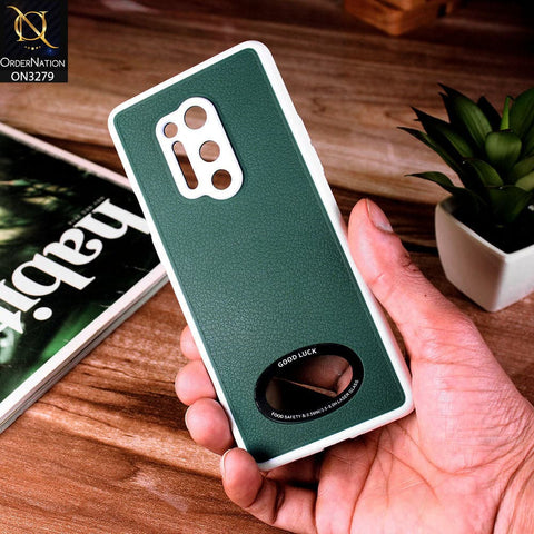 OnePlus 8 Pro Cover - Green - New Leather Texture Soft border With Logo Hole Hard Shell Camera Protection Case