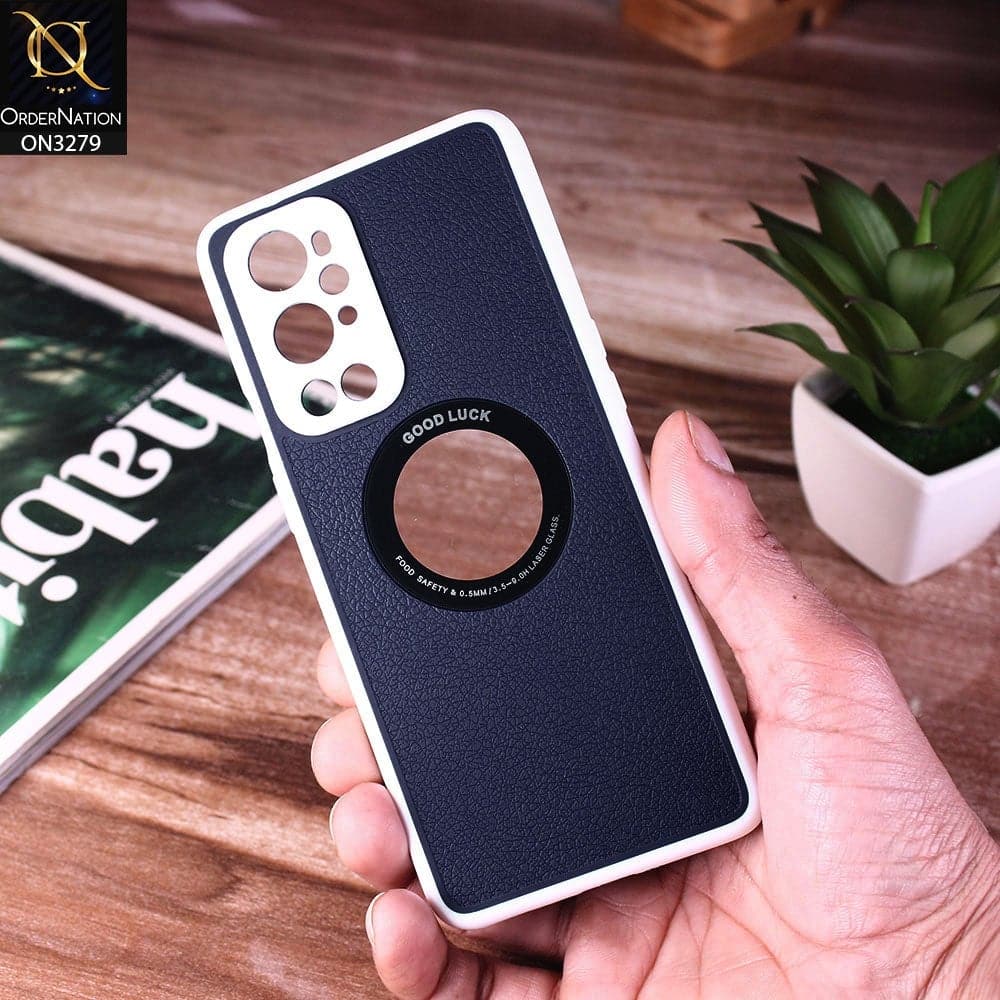 OnePlus 9 Pro Cover - Blue - New Leather Texture Soft border With Logo Hole Hard Shell Camera Protection Case
