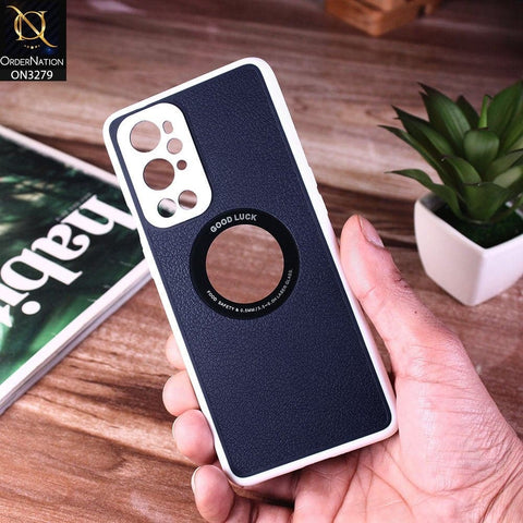 OnePlus 9 Pro Cover - Blue - New Leather Texture Soft border With Logo Hole Hard Shell Camera Protection Case