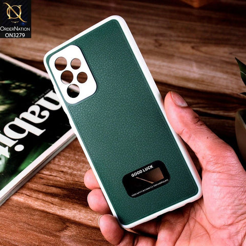 Samsung Galaxy A52 Cover - Green - New Leather Texture Soft border With Logo Hole Hard Shell Camera Protection Case