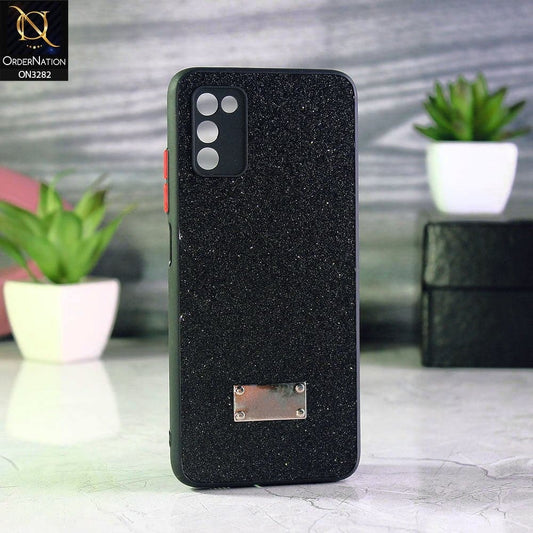 Samsung Galaxy A02s Cover - Black - Bling Sparkle Glitter Back Shell Soft Border Case with Camera Protection
