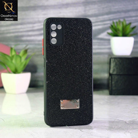 Samsung Galaxy A02s Cover - Black - Bling Sparkle Glitter Back Shell Soft Border Case with Camera Protection