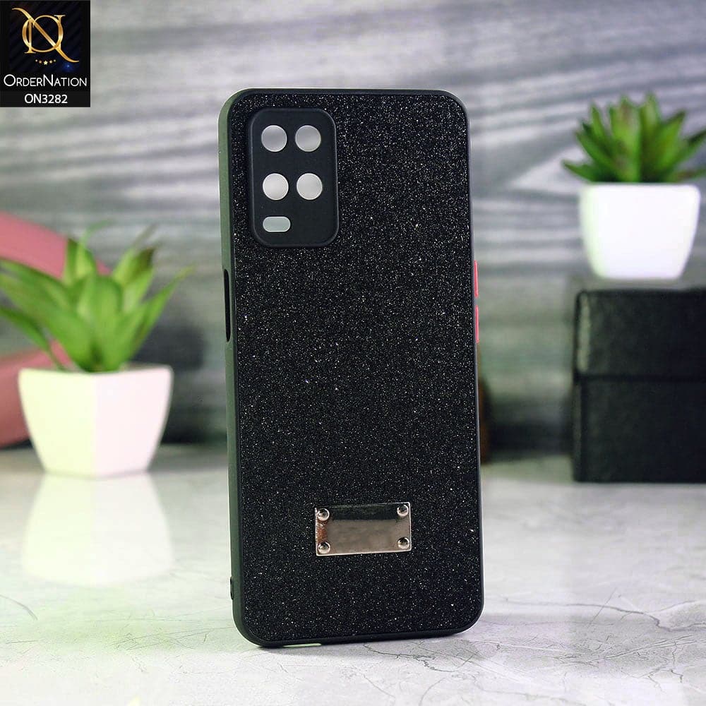 Oppo A54 4G Cover - Black - Bling Sparkle Glitter Back Shell Soft Border Case with Camera Protection