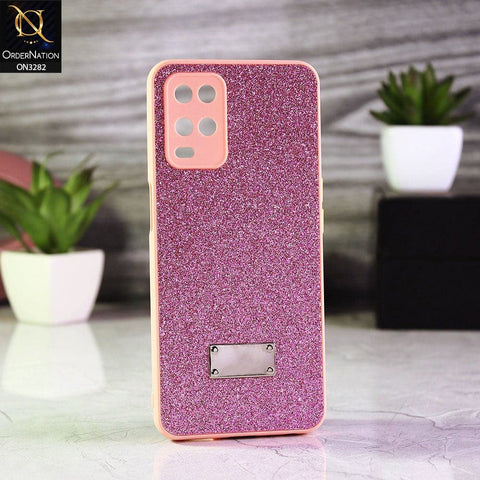 Oppo A54 4G Cover - Pink - Bling Sparkle Glitter Back Shell Soft Border Case with Camera Protection