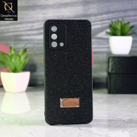Oppo A95 4G Cover - Black - Bling Sparkle Glitter Back Shell Soft Border Case with Camera Protection