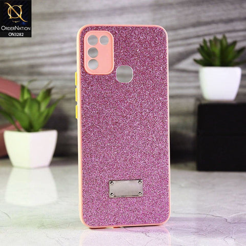 Infinix Hot 11 Play Cover - Pink - Bling Sparkle Glitter Back Shell Soft Border Case with Camera Protection