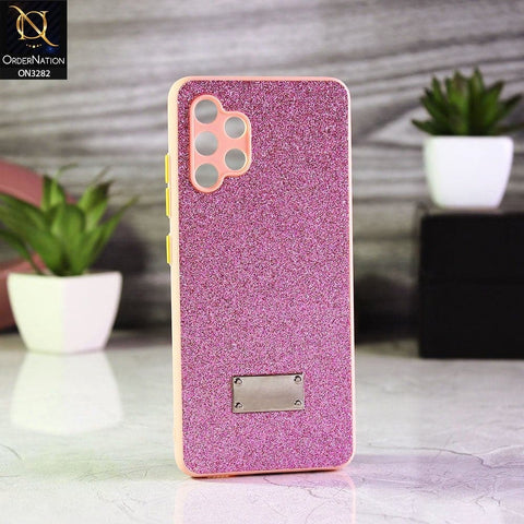 Samsung Galaxy A32 Cover - Pink - Bling Sparkle Glitter Back Shell Soft Border Case with Camera Protection