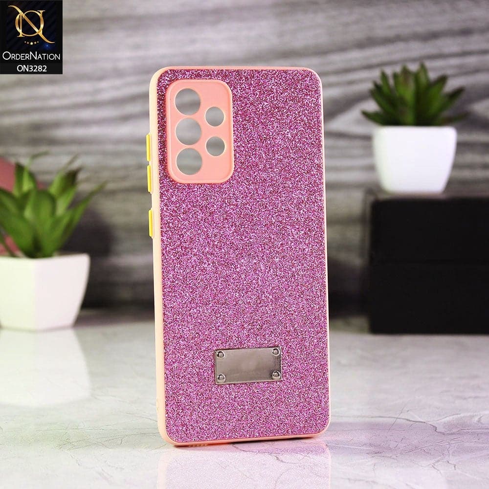 Samsung Galaxy A52s 5G Cover - Pink - Bling Sparkle Glitter Back Shell Soft Border Case with Camera Protection