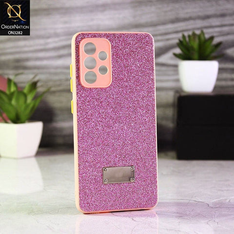 Samsung Galaxy A52 Cover - Pink - Bling Sparkle Glitter Back Shell Soft Border Case with Camera Protection