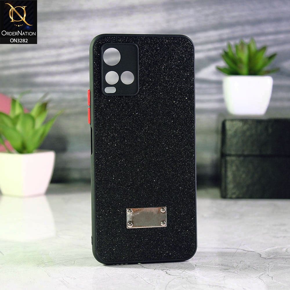 Vivo Y21 Cover - Black - Bling Sparkle Glitter Back Shell Soft Border Case with Camera Protection