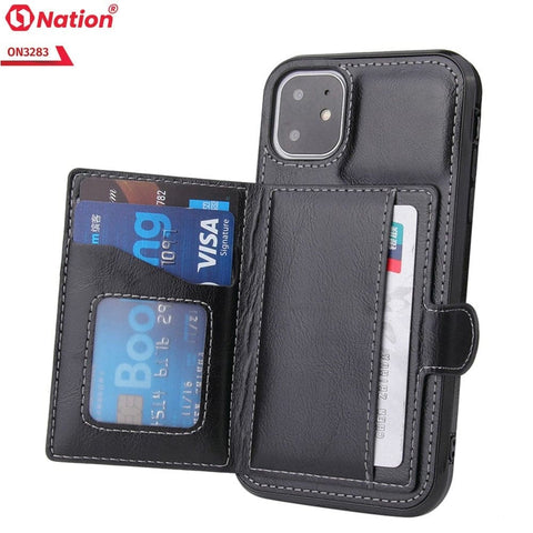 Samsung Galaxy S21 Ultra 5G Cover - Black - ONation Ultra Series - Multi-Purpose Premium Leather Ultra Wallet Soft Case With Card Holders and Phone Stand