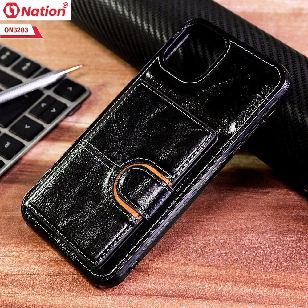 iPhone 11 Pro Max Cover - Black - ONation Ultra Series - Multi-Purpose Premium Leather Ultra Wallet Soft Case With Card Holders and Phone Stand