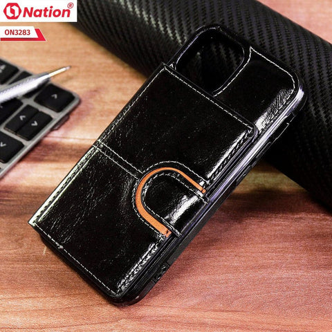 iPhone 13 Mini Cover - Black - ONation Ultra Series - Multi-Purpose Premium Leather Ultra Wallet Soft Case With Card Holders and Phone Stand