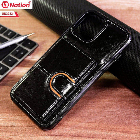 iPhone 13 Pro Max Cover - Black - ONation Ultra Series - Multi-Purpose Premium Leather Ultra Wallet Soft Case With Card Holders and Phone Stand