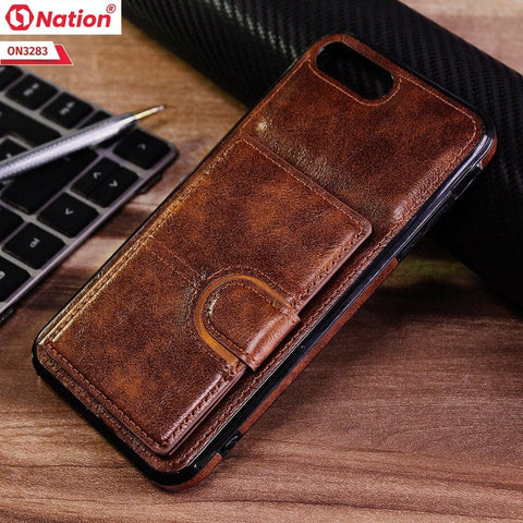 iPhone 8 Plus / 7 Plus Cover - Brown - ONation Ultra Series - Multi-Purpose Premium Leather Ultra Wallet Soft Case With Card Holders and Phone Stand