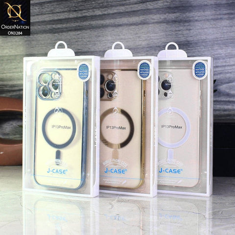 iPhone 13 Pro Max Cover - Sierra Blue - J-Case Official Magsafe Electroplated Borders Camera Protection Soft Clear Case