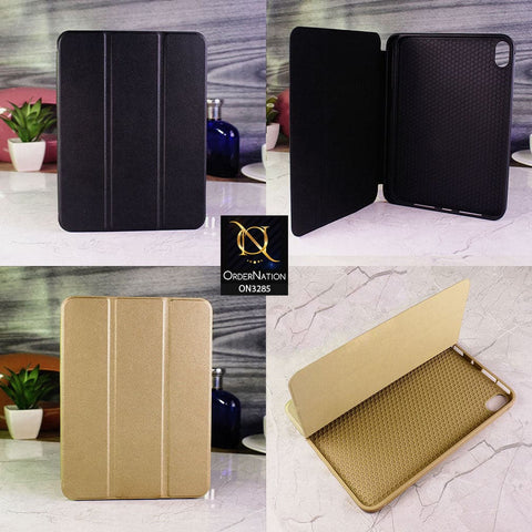 iPad Mini 6 / iPad Mini (2021) Cover - Golden - Soft PU Leather Smart Book Foldable Case with Pen Holder
