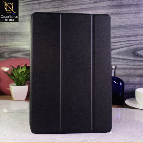 iPad 10.2 / iPad 8 (2020) Cover - Black - Soft PU Leather Smart Book Foldable Case with Pen Holder