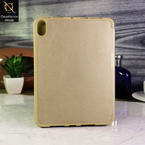 iPad Mini 6 / iPad Mini (2021) Cover - Golden - Soft PU Leather Smart Book Foldable Case with Pen Holder