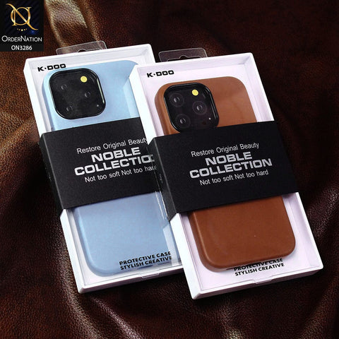 iPhone 13 Pro Cover - Brown - K-DOO Noble Collection Leather PU - PC Case