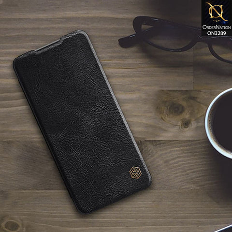 iPhone 13 Pro Max Cover - Black - Nillkin Qin Pro Series Leather Flip Book with Camera Slide Protection Case