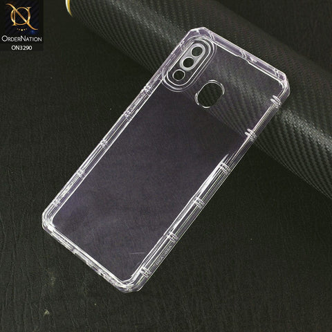 Samsung Galaxy A30 Cover - Four Sided Airbag With Camera Protection Clear Transparent Soft Case