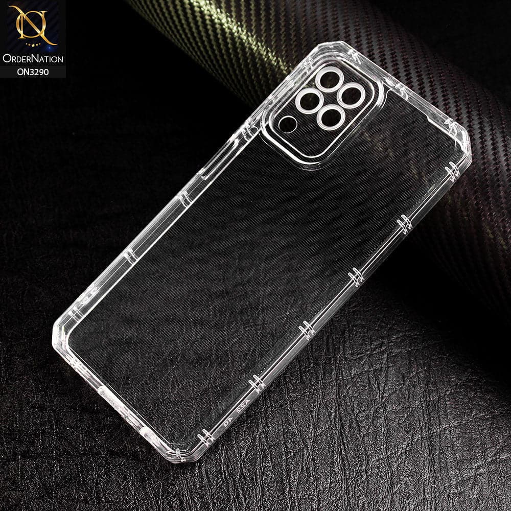 Samsung Galaxy A22 Cover - Four Sided Airbag With Camera Protection Clear Transparent Soft Case