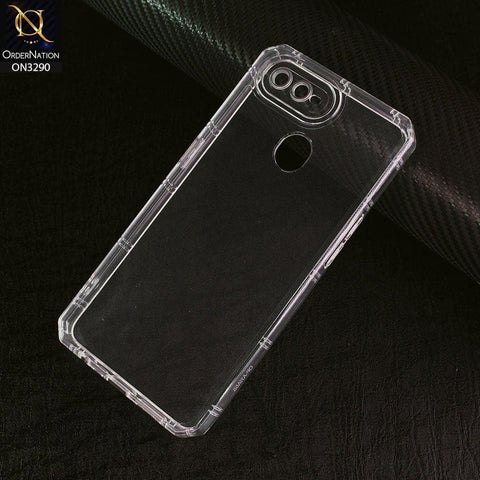 Oppo A12s Cover -  Four Sided Airbag With Camera Protection Clear Transparent Soft Case