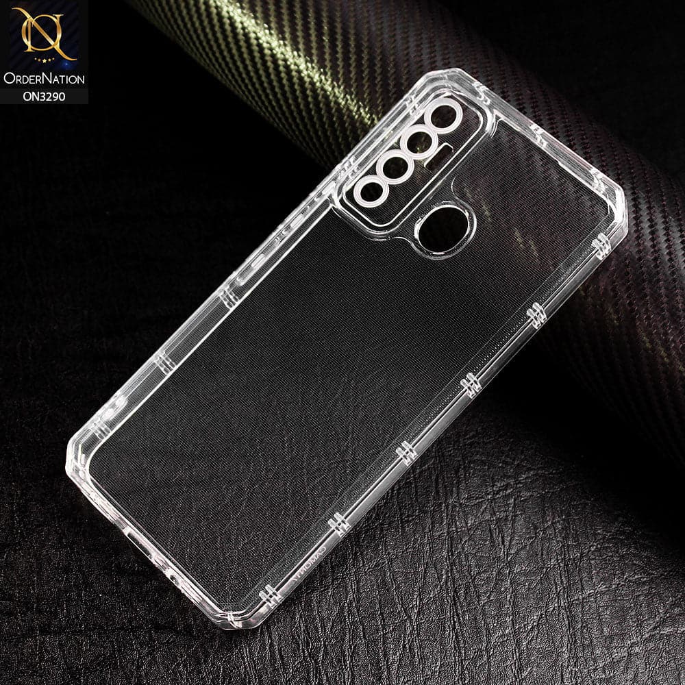 Tecno Camon 17 Cover - Four Sided Airbag With Camera Protection Clear Transparent Soft Case