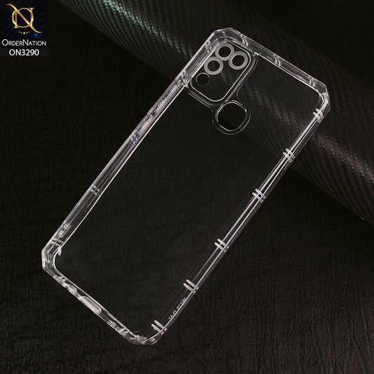 Infinix Hot 10 Play Cover -  Four Sided Airbag With Camera Protection Clear Transparent Soft Case