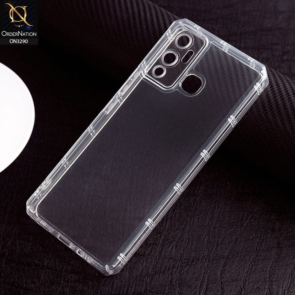 Infinix Hot 12 Play Cover - Four Sided Airbag With Camera Protection Clear Transparent Soft Case