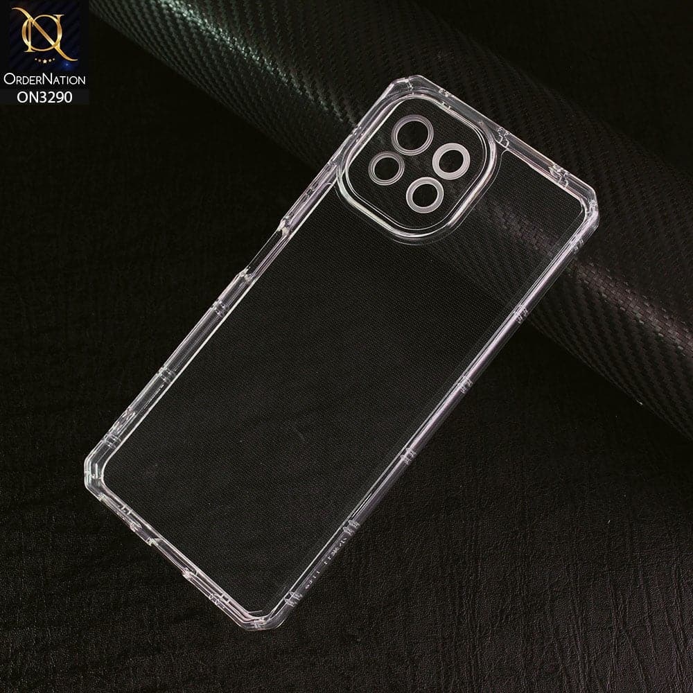 Xiaomi Mi 11 Lite Cover -  Four Sided Airbag With Camera Protection Clear Transparent Soft Case