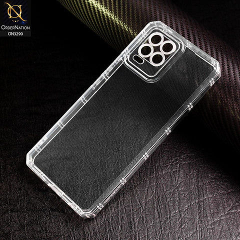 Realme 8 Cover - Four Sided Airbag With Camera Protection Clear Transparent Soft Case