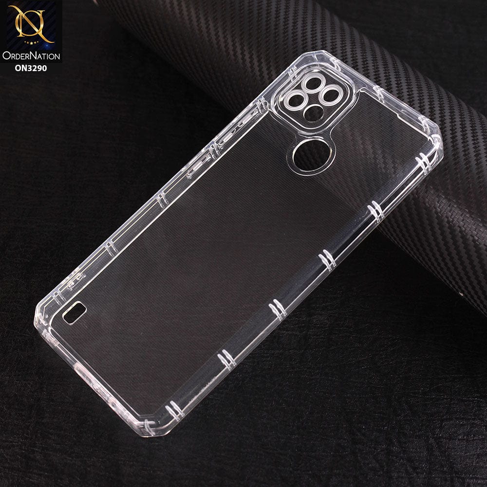 Realme C21 Cover - Four Sided Airbag With Camera Protection Clear Transparent Soft Case
