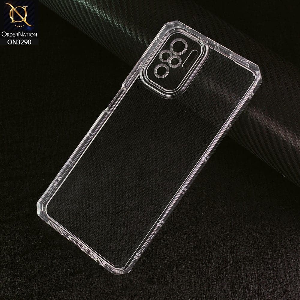 Xiaomi Redmi Note 10S Cover -  Four Sided Airbag With Camera Protection Clear Transparent Soft Case