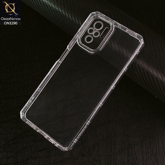 Xiaomi Redmi Note 10S Cover - Four Sided Airbag With Camera Protection Clear Transparent Soft Case