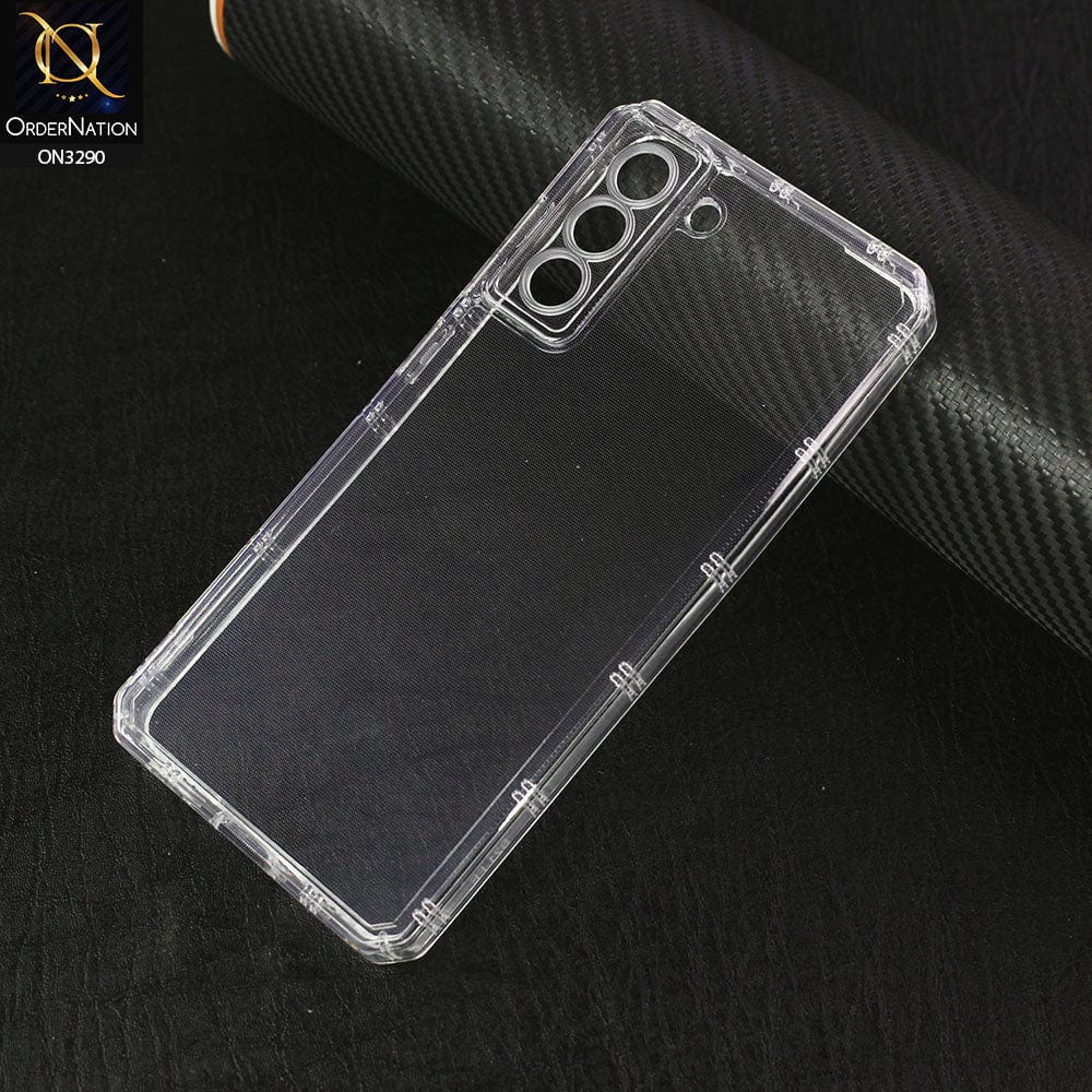 Samsung Galaxy S21 FE 5G Cover - Four Sided Airbag With Camera Protection Clear Transparent Soft Case