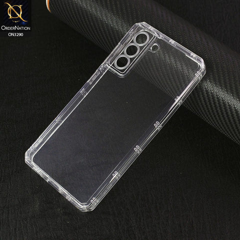 Samsung Galaxy S21 FE 5G Cover - Four Sided Airbag With Camera Protection Clear Transparent Soft Case