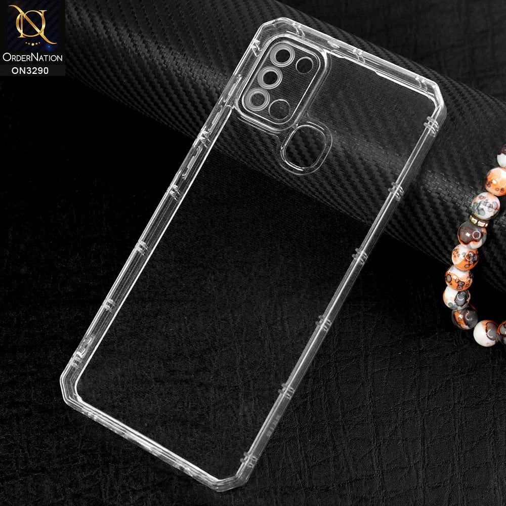 Samsung Galaxy A21s Cover -  Four Sided Airbag With Camera Protection Clear Transparent Soft Case