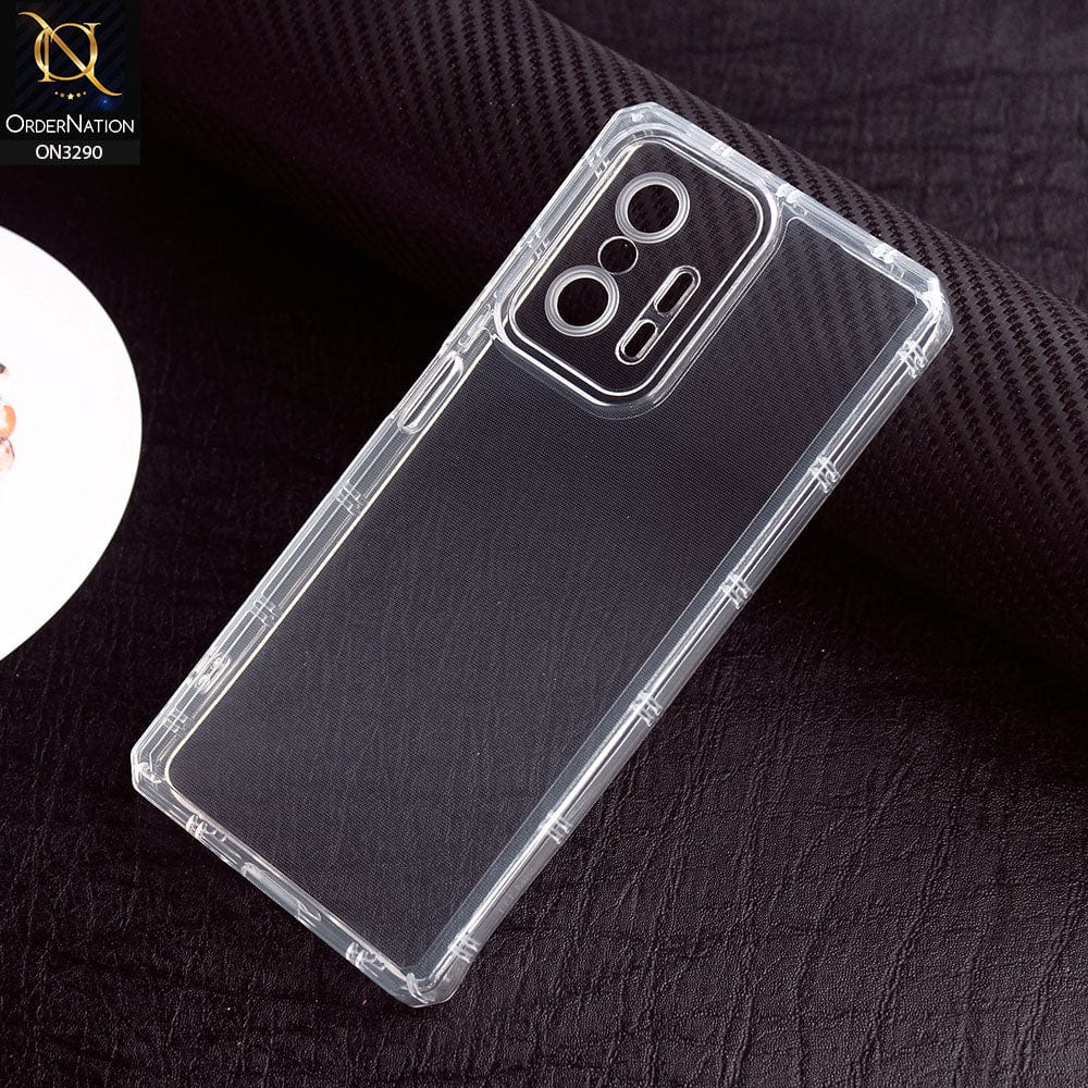 Xiaomi 11T Pro Cover - Four Sided Airbag With Camera Protection Clear Transparent Soft Case